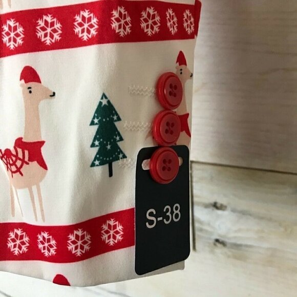 Suslo Couture Suit Jacket White Red Christmas S 38 - Picture 5 of 7